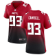 Women's Atlanta Falcons #93 Calais Campbell Nike Limited Red Alternate Jersey