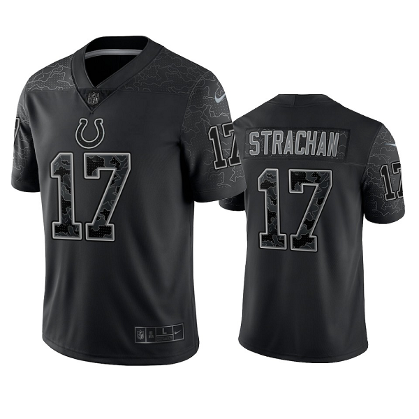 Indianapolis Colts Mike Strachan Black Reflective Limited Jersey #17