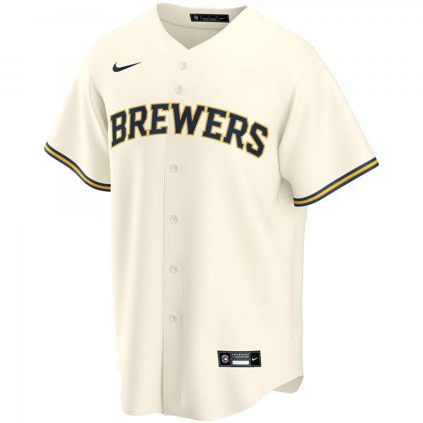 Youth Milwaukee Brewers Nike Cream Home Replica Custom Jersey