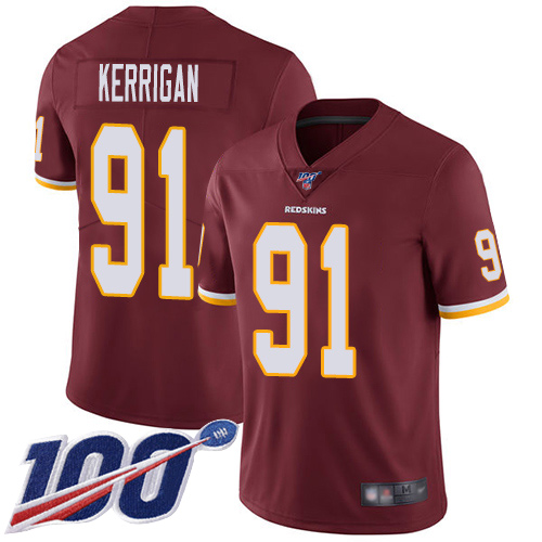 Washington Redskins #91 Ryan Kerrigan Burgundy Red Team Color Men's Stitched NFL 100th Season Vapor Limited Jersey