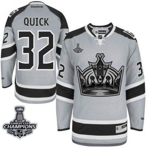 Los Angeles Kings #32 Jonathan Quick Grey 2014 Stadium Series Stanley Cup Champions Stitched NHL Jersey