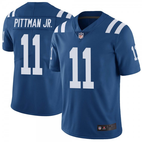 Men's Nike Indianapolis Colts #11 Michael Pittman Jr. Limited Royal Color Rush Vapor Untouchable Jersey