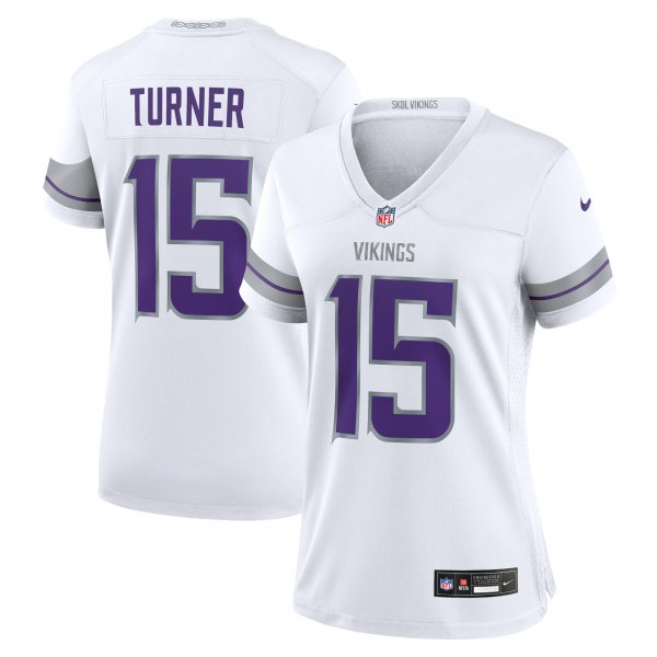 Women's Minnesota Vikings #15 Dallas Turner Nike White Alternate Game Jersey