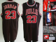 Men's Chicago Bulls #23 Michael Jordan Stitched Black Red Strip NBA Jersey