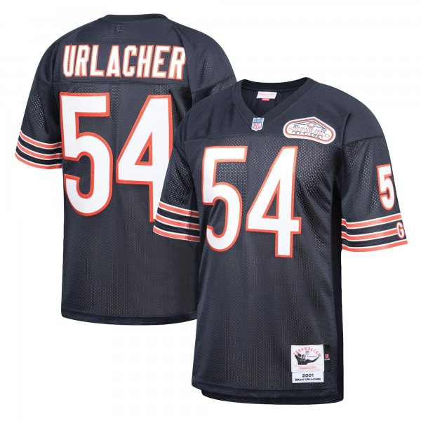 Men's Chicago Bears 2001 Brian Urlacher Mitchell & Ness Navy Throwback Retired Player Jersey