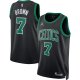 Unisex Boston Celtics Jaylen Brown Jordan Brand Black Swingman Jersey - Statement Edition