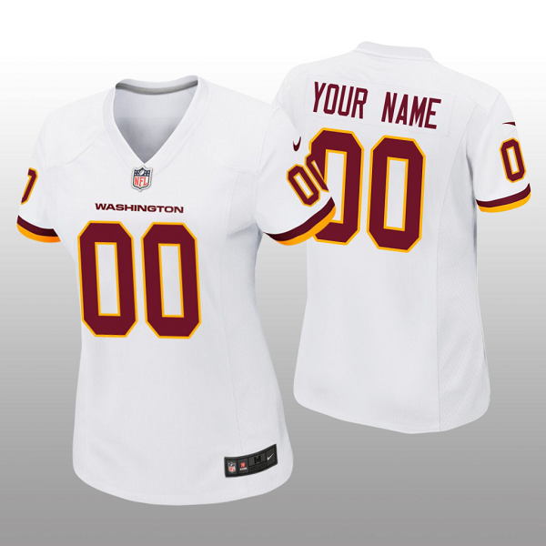 Women's Washington Football Team Custom White Jersey