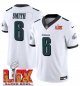 Men's Philadelphia Eagles #6 DeVonta Smith White Super Bowl LIX F.U.S.E. Vapor Untouchable Limited Stitched Jersey