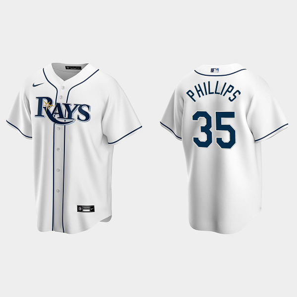 Men's Tampa Bay Rays #35 Brett Phillips White Home MLB Jersey