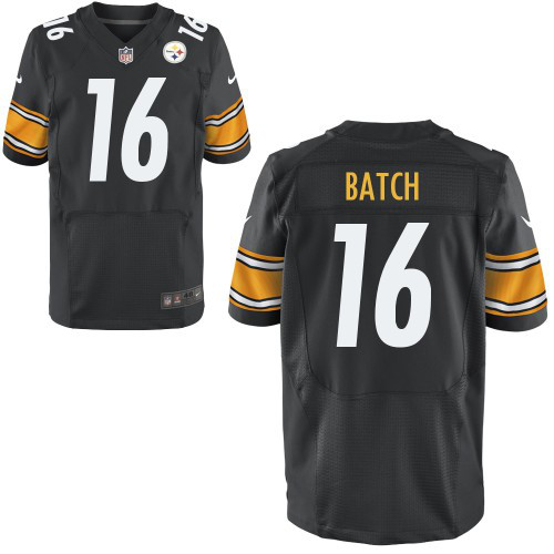 Men's Pittsburgh Steelers 16# Charlie Batch Stitched Black Home Jersey