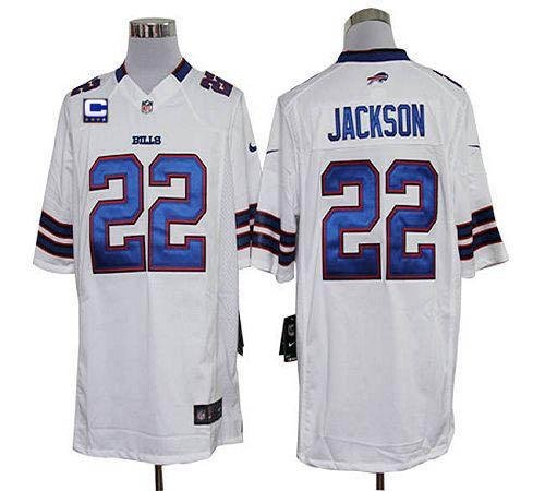 Nike Buffalo Bills #22 Fred Jackson White With C Patch Men's Stitched NFL Game Jersey