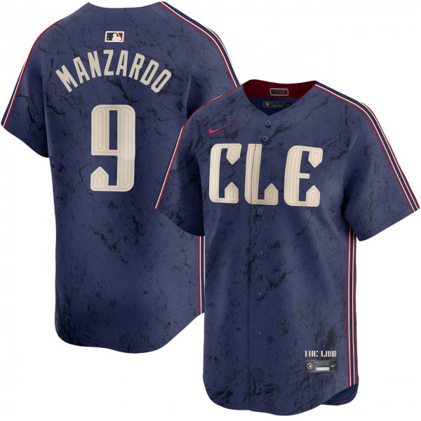 Men's Cleveland Guardians #9 Kyle Manzardo 2024 Navy City Connect Limited MLB Jersey