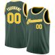 Custom Hunter Green White Pinstripe Gold-White Authentic Basketball Jersey