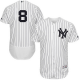 New York Yankees #8 Yogi Berra White Strip Flexbase Collection Stitched MLB Jersey