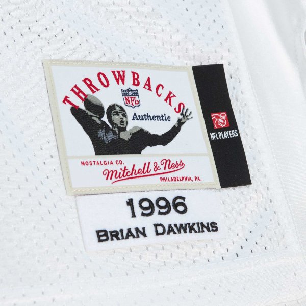 Men's Philadelphia Eagles 1996 Brian Dawkins Mitchell & Ness White Throwback Retired Player Jersey