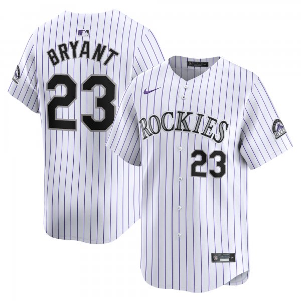 Men's Colorado Rockies Kris Bryant Nike White Home Limited Player Jersey