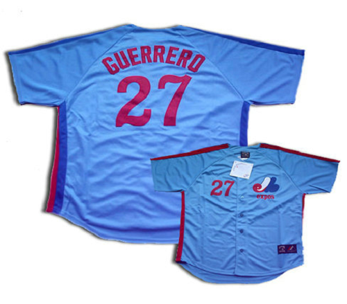 Mitchell And Ness Montreal Expos #27 Vladimir Guerrero Blue Stitched MLB Jersey