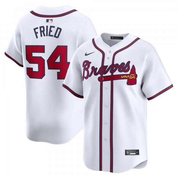 Men's Atlanta Braves #54 Max Fried Nike White Home Limited Player Jersey