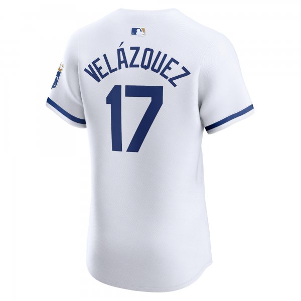 Men's Kansas City Royals Nelson Velazquez Nike White Home Elite Player Jersey