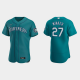 Men's Seattle Mariners #27 Jesse Winker Aqua Alternate Flex Base MLB Jersey