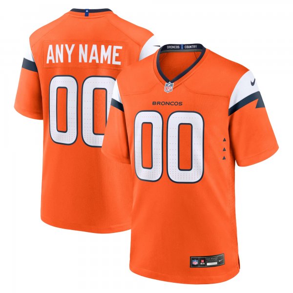 Men's Denver Broncos Nike Orange Custom Limited Jersey