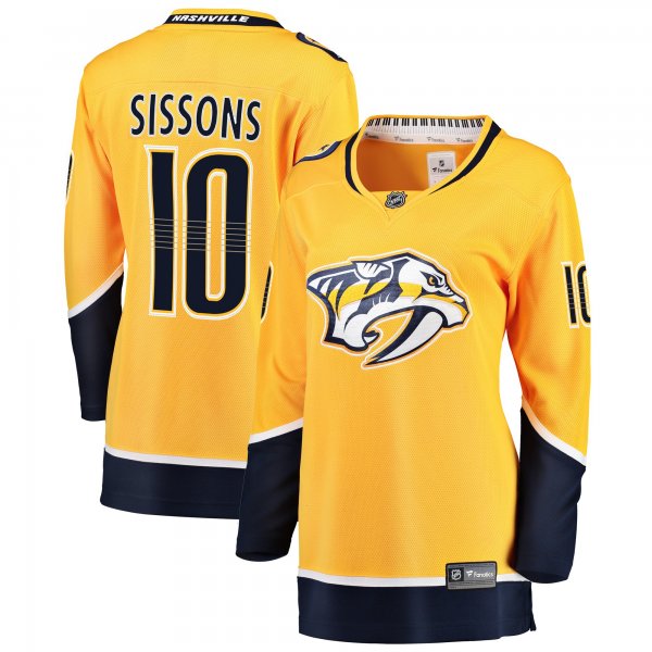 Women's Nashville Predators Colton Sissons Fanatics Gold Breakaway Player Jersey