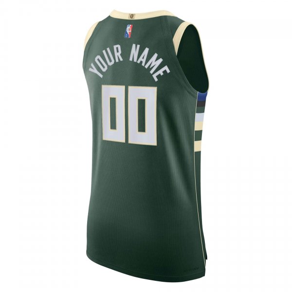 Men's Milwaukee Bucks Nike Hunter Green 2021/22 Diamond Custom Jersey - Icon Edition