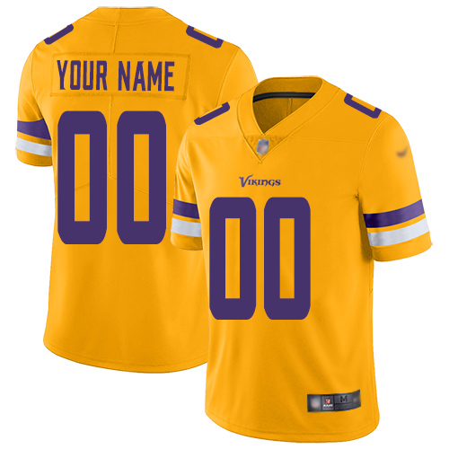 Minnesota Vikings Customized Gold Men's Stitched NFL Limited Inverted Legend Jersey