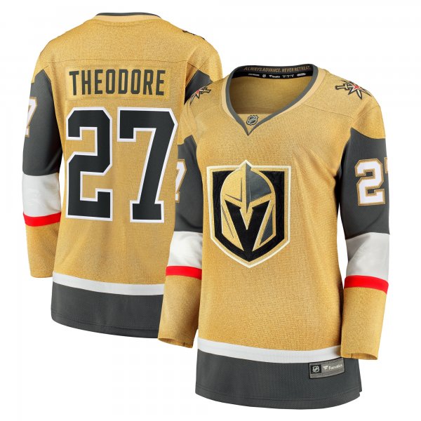 Women's Vegas Golden Knights Shea Theodore Fanatics Gold Home Breakaway Jersey