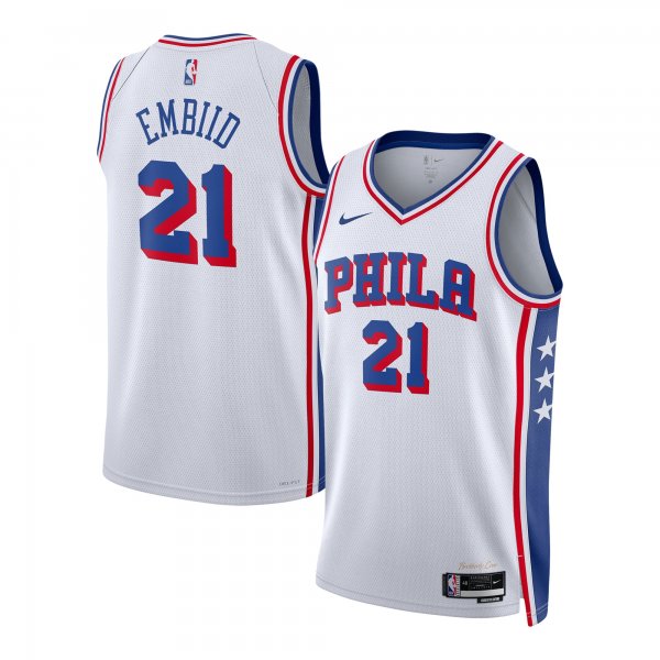 Unisex Philadelphia 76ers Joel Embiid Nike White Swingman Jersey - Association Edition