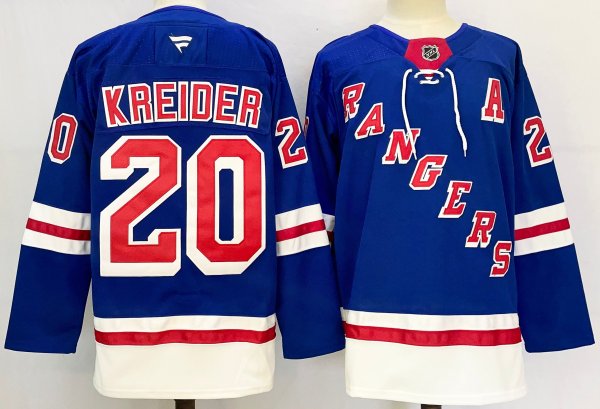 Men's #20 Chris Kreider New York Rangers Blue City Edition Jersey