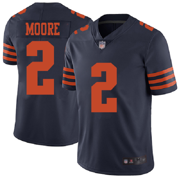 Youth Nike Chicago Bears #2 D.J. MOORE Navy Blue Vapor Limited NFL Jersey