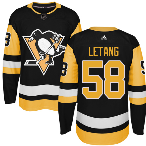 Adidas Pittsburgh Penguins #58 Kris Letang Black Home Stitched NHL Jersey