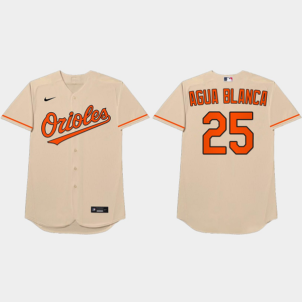 Anthony Santander Nickname Orioles 2021 Players Weekend Agua Blanca Cream Men's Jersey