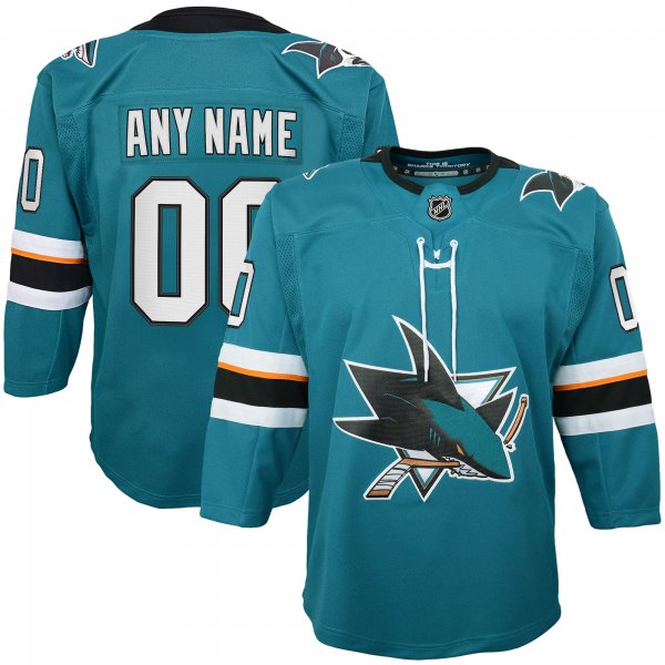 Youth San Jose Sharks Teal 2019/20 Home Premier Custom Jersey