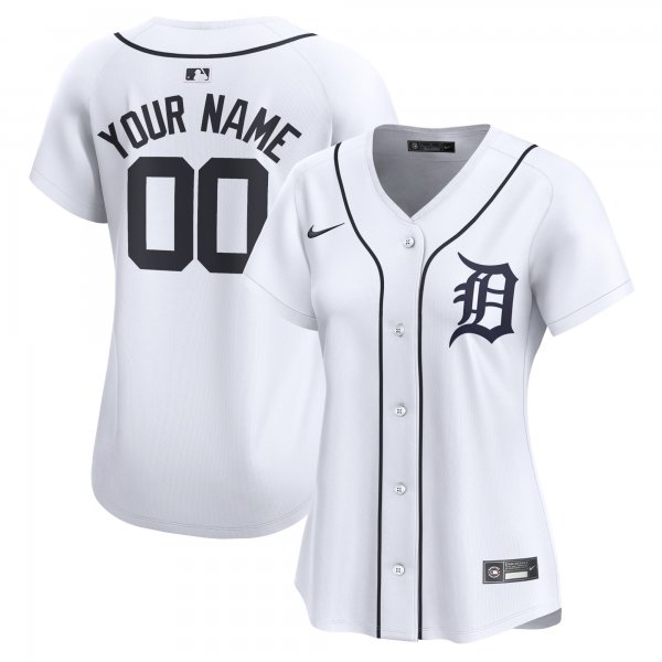 Women's Detroit Tigers Nike White Home Limited Custom Jersey