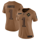 Women's Philadelphia Eagles #1 Jalen Hurts Nike Brown 2023 Salute To Service Limited Jersey