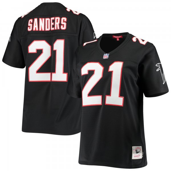 Women's Atlanta Falcons Deion Sanders Mitchell & Ness Black Legacy Replica Team Jersey