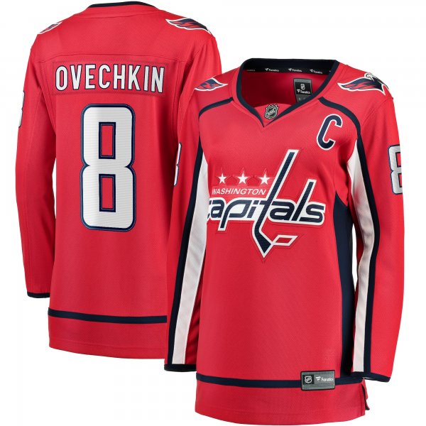 Women's Washington Capitals Alexander Ovechkin Fanatics Red Captain Patch Home Breakaway Player Jersey