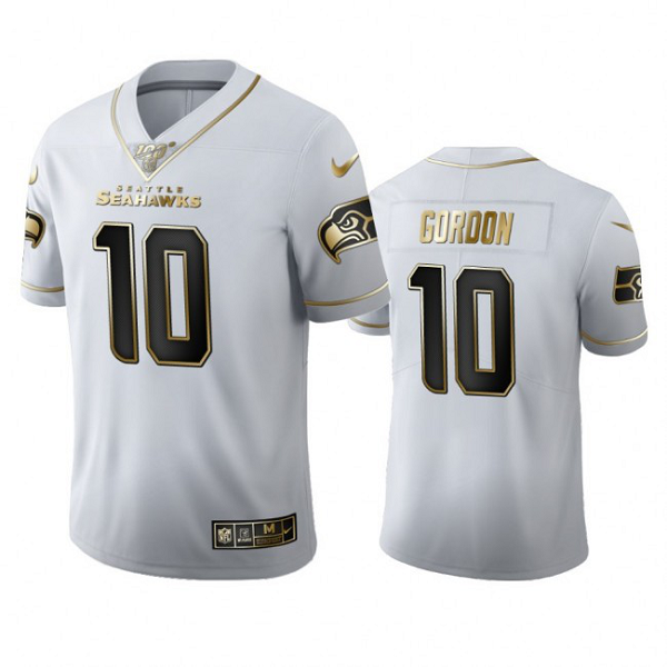 Seattle Seahawks #10 Josh Gordon Men's Nike White Golden Edition Vapor Limited NFL 100 Jersey