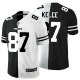 Men's Nike NFL Kansas City Chiefs #87 Travis Kelce Black White Peaceful Coexisting Split 2020 Vapor Untouchable Stitched Limited Jersey