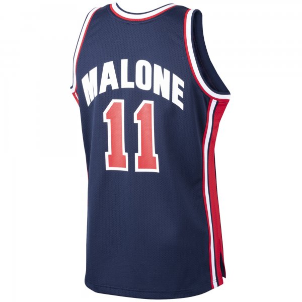 Men's USA Basketball Karl Malone Mitchell & Ness Navy 1992 Dream Team Jersey