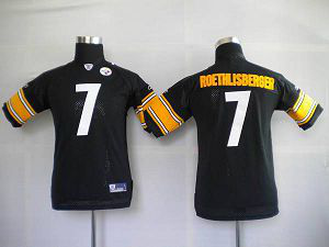 Pittsburgh Steelers #7 Ben Roethlisberger Black Stitched Youth NFL Jersey