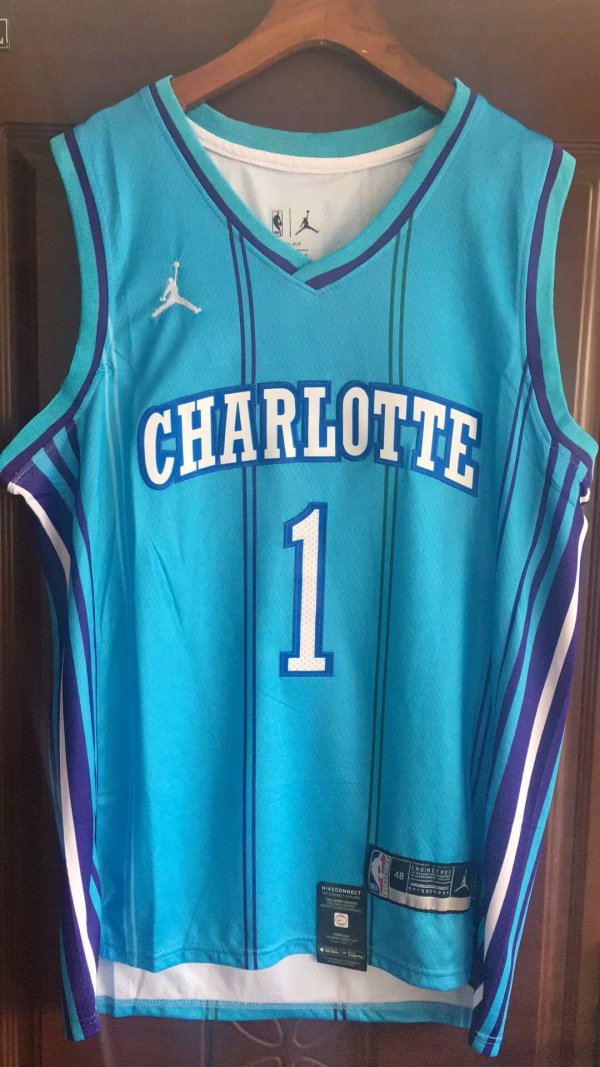 Men's #1 LaMelo Ball Charlotte Hornets Blue City Edition Jersey