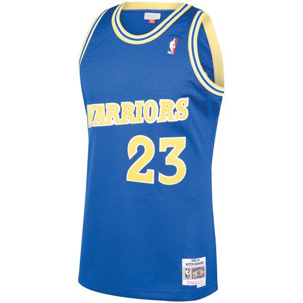 Men's Golden State Warriors Mitch Richmond Mitchell & Ness Royal 1990/91 Hardwood Classics Swingman Jersey