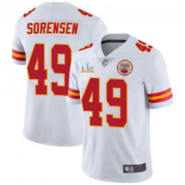 Men's Kansas City Chiefs Daniel Sorensen White 2021 Super Bowl LV Jersey