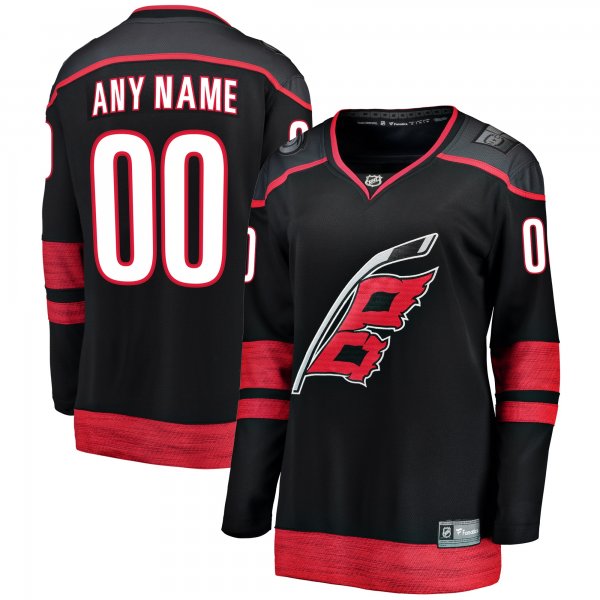 Women's Carolina Hurricanes Fanatics Black Home Breakaway Custom Jersey