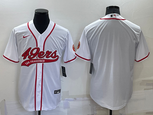 Men's San Francisco 49ers Blank White Stitched Baseball Cool Base Jersey