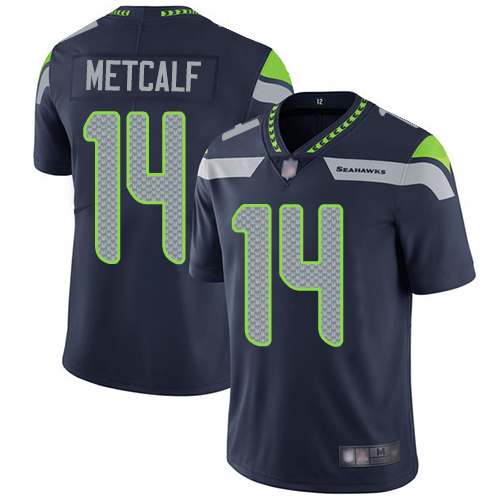 Seattle Seahawks #14 D.K. Metcalf Steel Blue Team Color Men's Stitched NFL Vapor Untouchable Limited Jersey