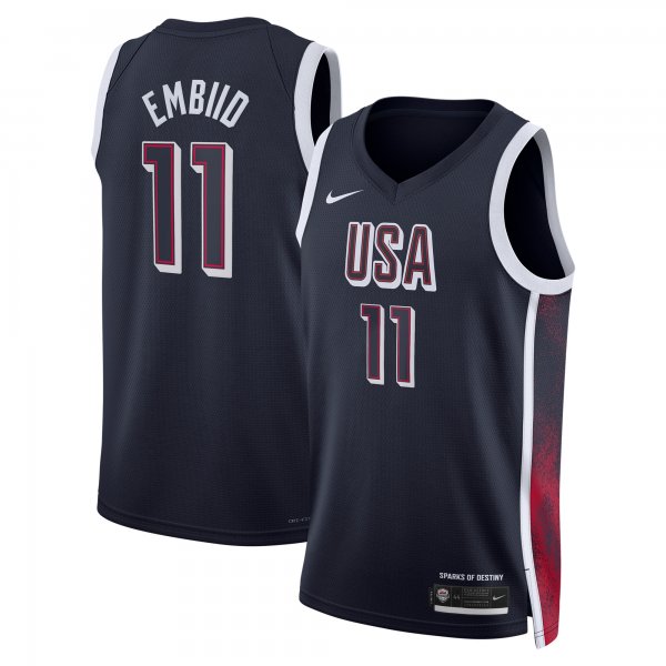 Unisex Men's USA Basketball #11 Joel Embiid Nike Navy 2024 Swingman Player Jersey